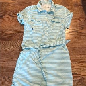 Seersucker Harbor shirt cover up with belt